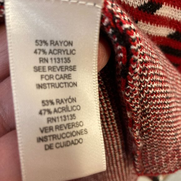 Cardigan Leo & Nicole Sz PS Red Black Plaid Sweater Open Front Grandma-Core - Picture 10 of 12